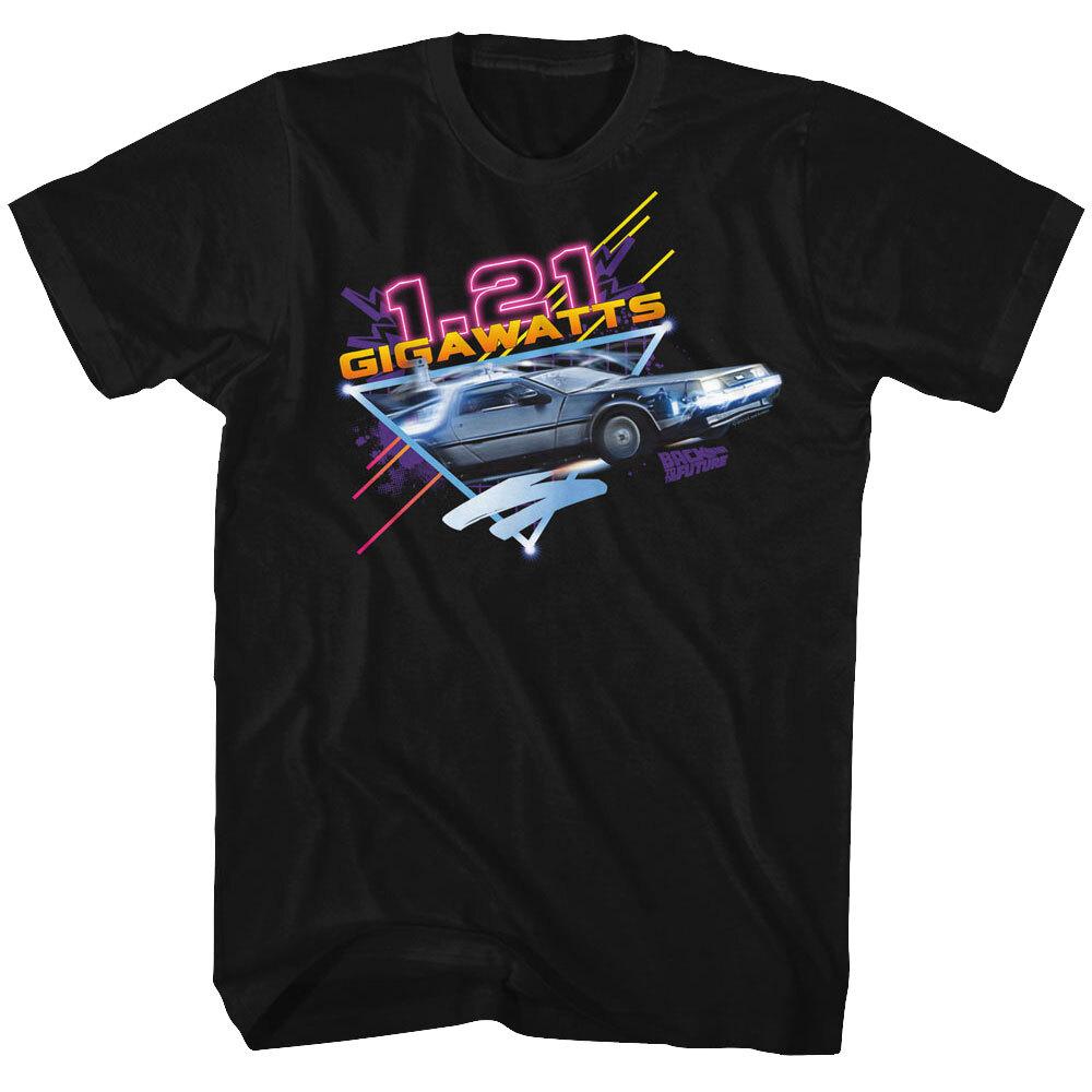 Back To The Future Movie 1.21 Gigawatts DeLorean Neon Lights Men T Shirt XXXXL