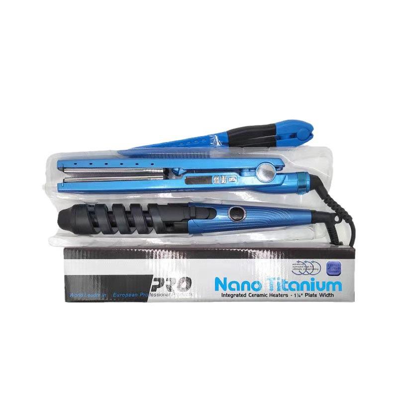 Multi-Purpose Ceramic Curling Iron & Hair Straightener Set