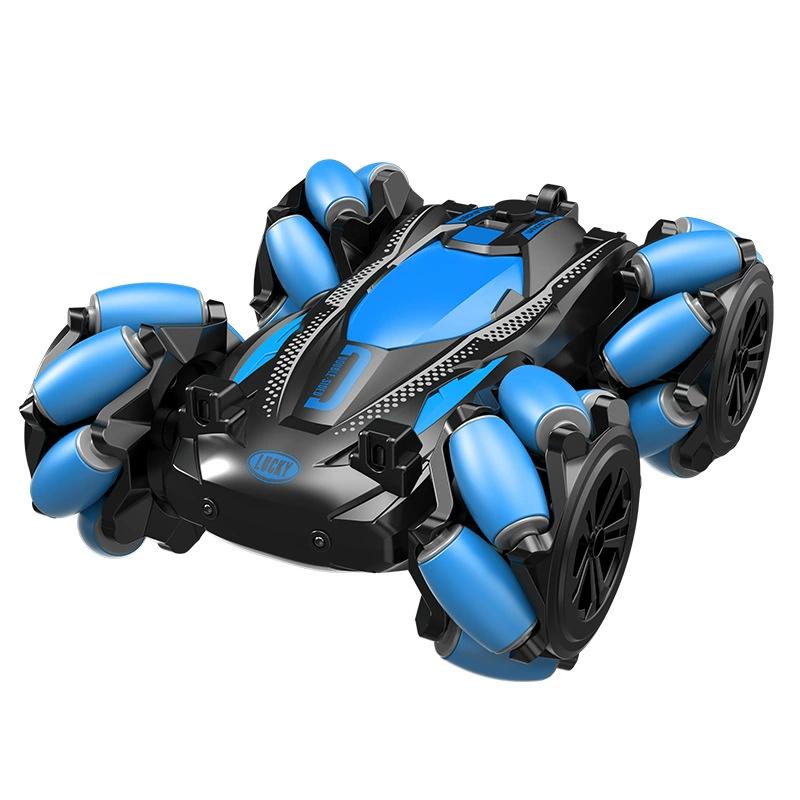 Coche de control remoto con luces y música, acrobacias de deriva 360, juguete para niños