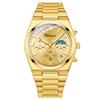CHENXI Men's Multifunctional Wristwatch Calendar Moon Phase Chronograph Stylish Luminous Waterproof Men's Quartz Watch