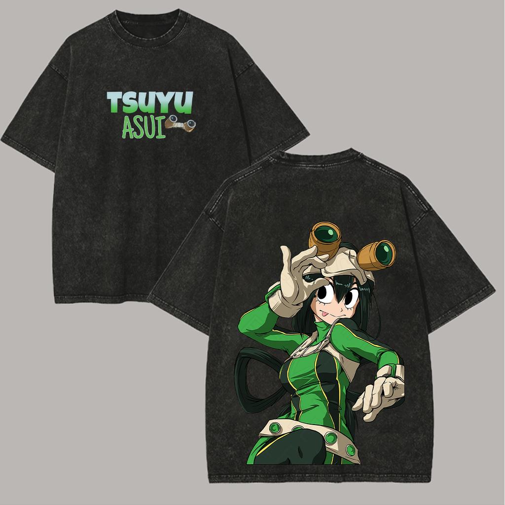 My Hero Academia Anime Lover Washed T-shirt Year Round Clothing High Quality Personality Clothes Plus Size Unisex New Model Couples Tee