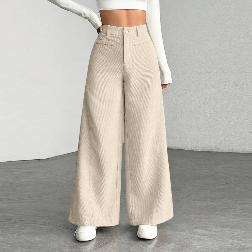 Women's New Wide Leg Pants, Loose Fit Straight Leg Casual Trousers, European Comfortable Everyday Wear