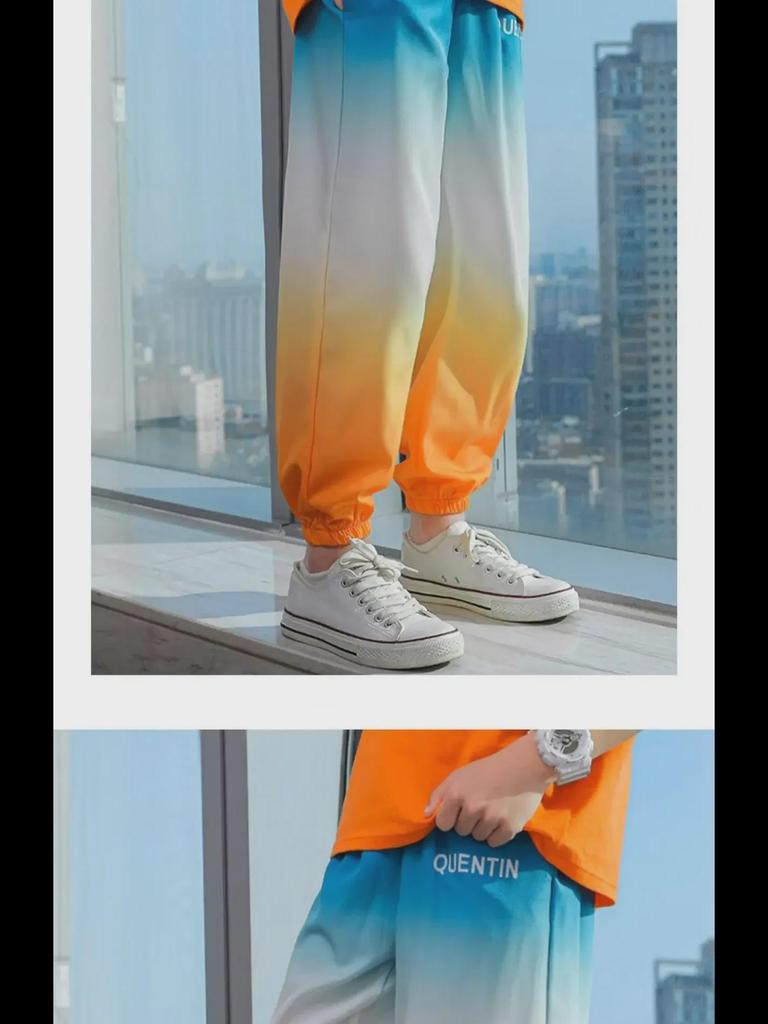 2023 Summer Ice Silk Boys' Gradient Anti-Mosquito Trendy Casual Sports Pants
