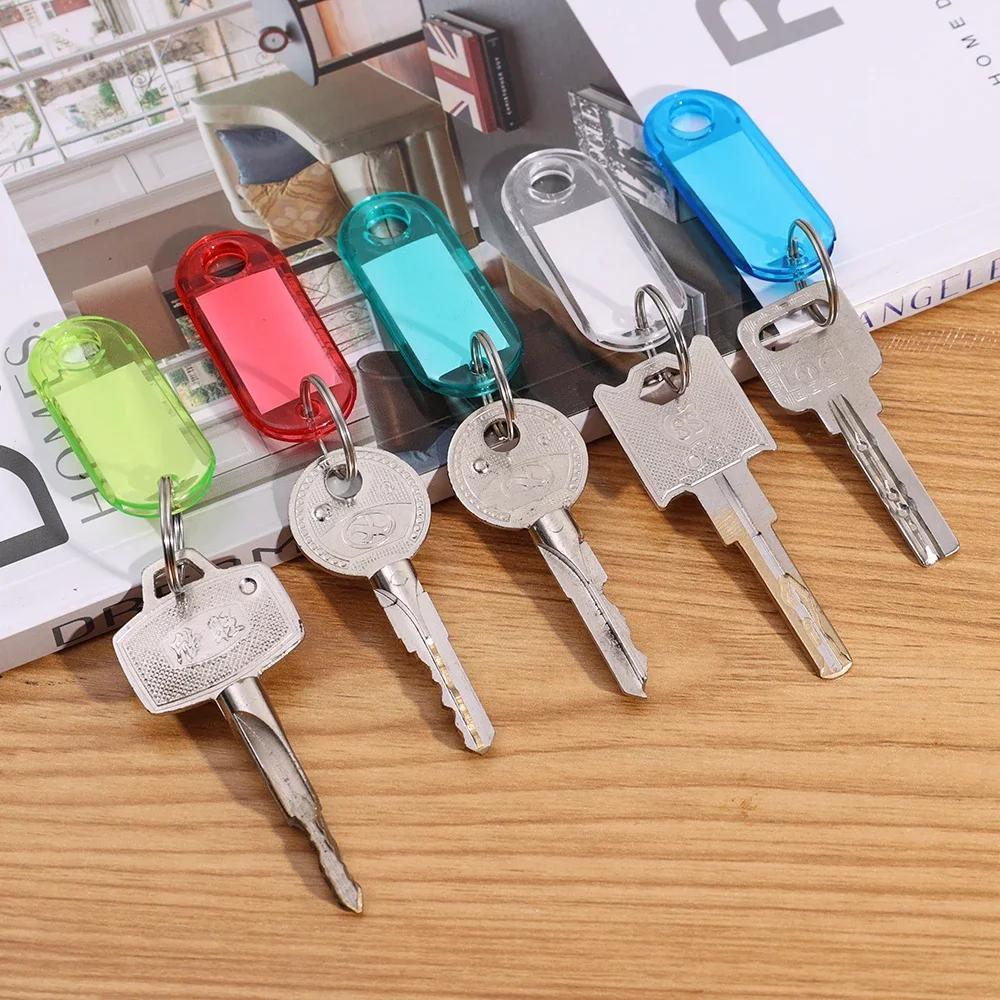 5-50pcs Multicolor Keychain Key Id Label Tags Luggage Id Tags El Number Classification Card Key Rings Keychain 5 Colors