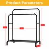 UDEAR Freestanding Garment Rack with Double Rods, Multifunctional Bedroom Clothes Rack, 110*54*150 cm, Black