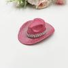 Holographic Neon Glitter Mini Cowboy Hat Western Theme Party Decoration Shiny Prop for Birthday Festival Events