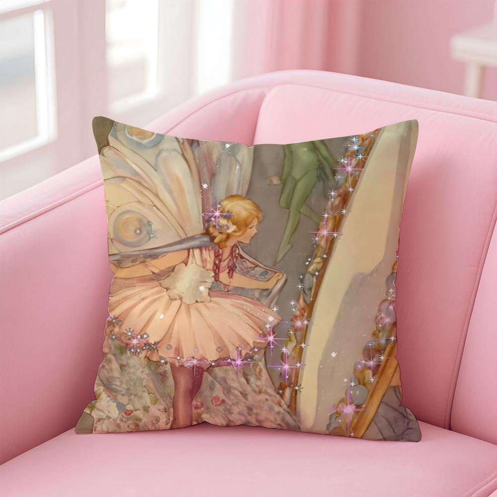 FFairies Cushion Cover Pillowcase Short Plush Invisible zipper Room Sofa Cushion Cover