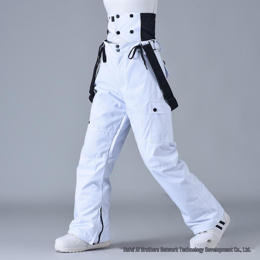 Ski Pants - Windproof, Waterproof, Cotton-Padded, One-Piece for Men & Women, Suitable for Single & Double Boarding