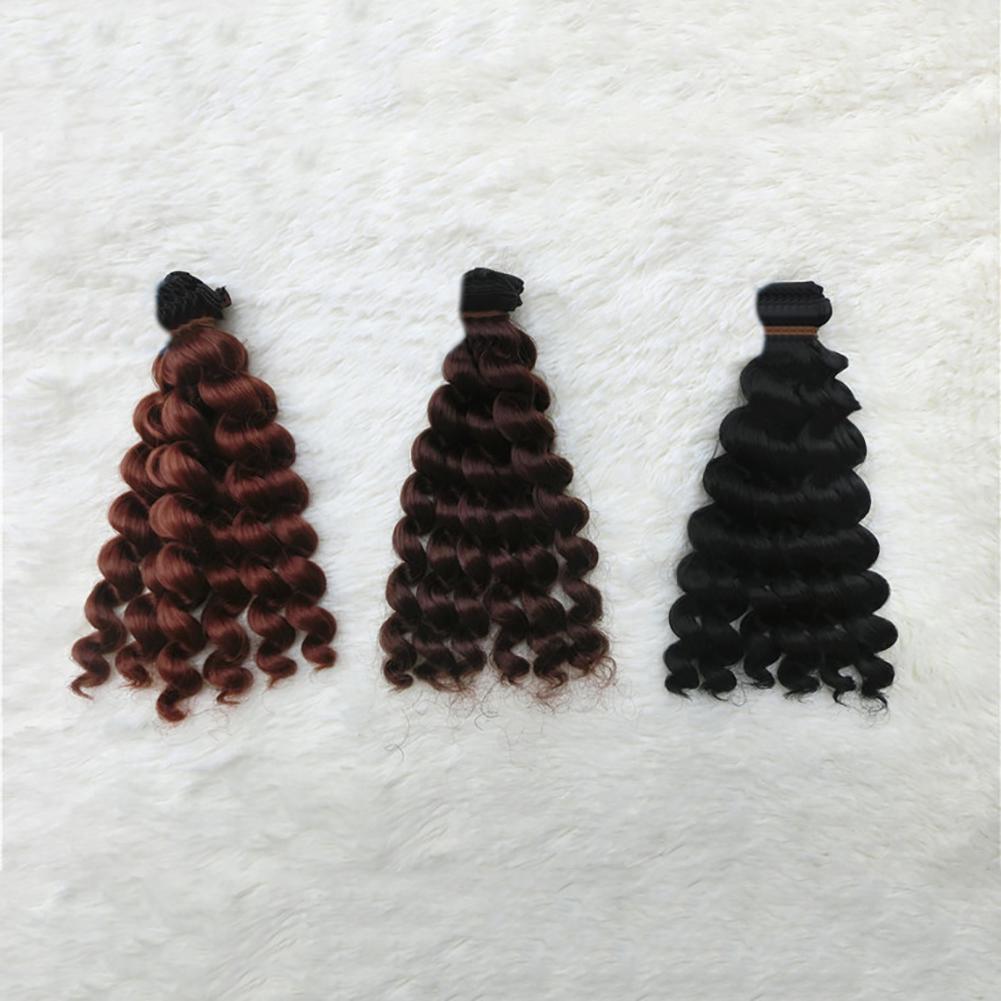Fashion Mini Ringlet Curly 20cm Hair Tresses Doll Wig Kids Toy Baby Girls Gift