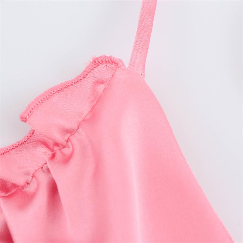 TAOP&ZA Women's Silk Satin Halter Dress, Elegant & Sexy Spring/Summer Style