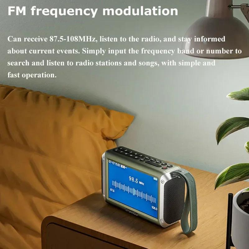 F53 4.3-inch LED Display Radio Wireless Bluetooth Speaker Portable FM Radio TF Card Slot MP4 Music Player Video