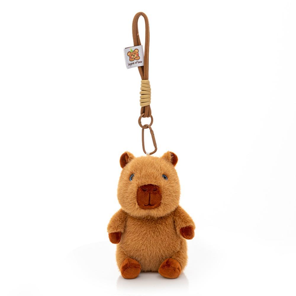 Funny Plush Capybara Bag Pendant Stuffed Doll Cartoon Animal Keychain  Daily