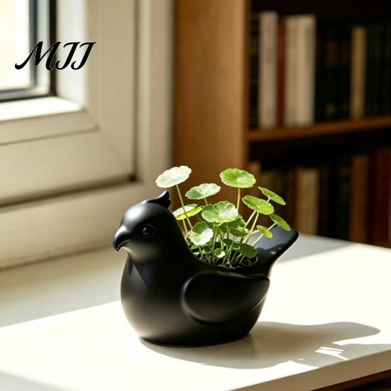 Solid Color Flower Pot Bird Shape Flowerpot, Handheld Size Durable PLA Pot, Healing Small Indoor Plant Container 3D Printed Creative Planter,