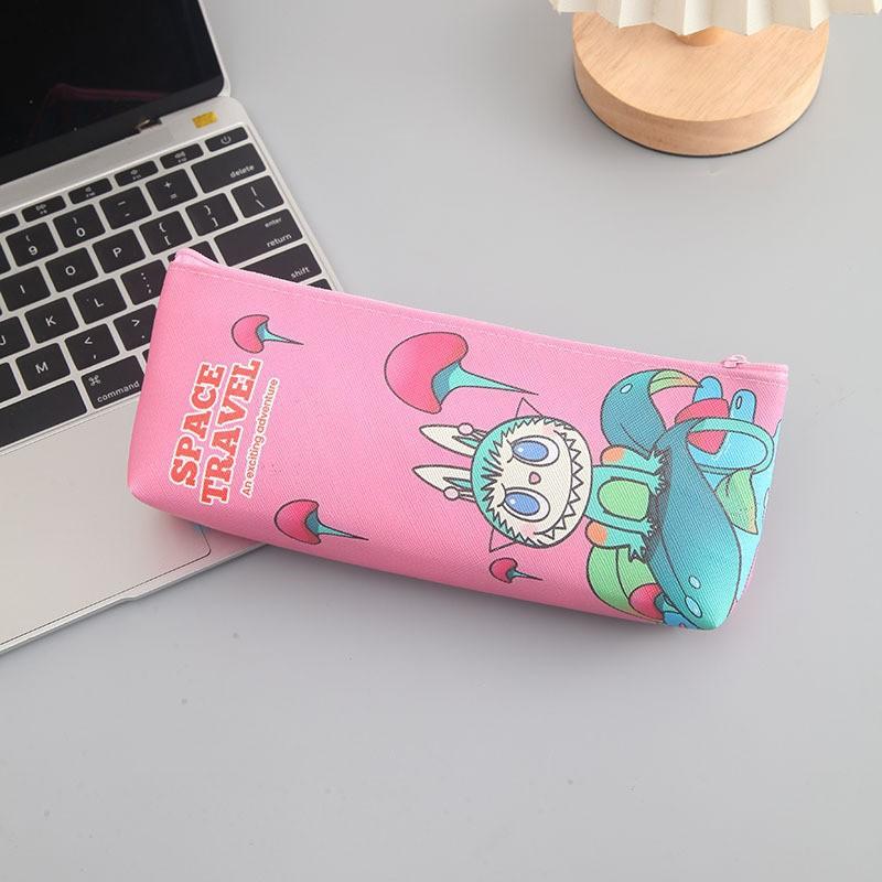 New Cartoon Children's Pencil Bag Pu Double-sided Full-printed Stationery Bag Large-capacity Student Storage Bag
