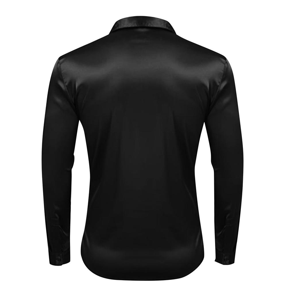 Men's Long Sleeve Button Down Shirt Beach Casual Sports Fashion Bright Color Prom Shirt