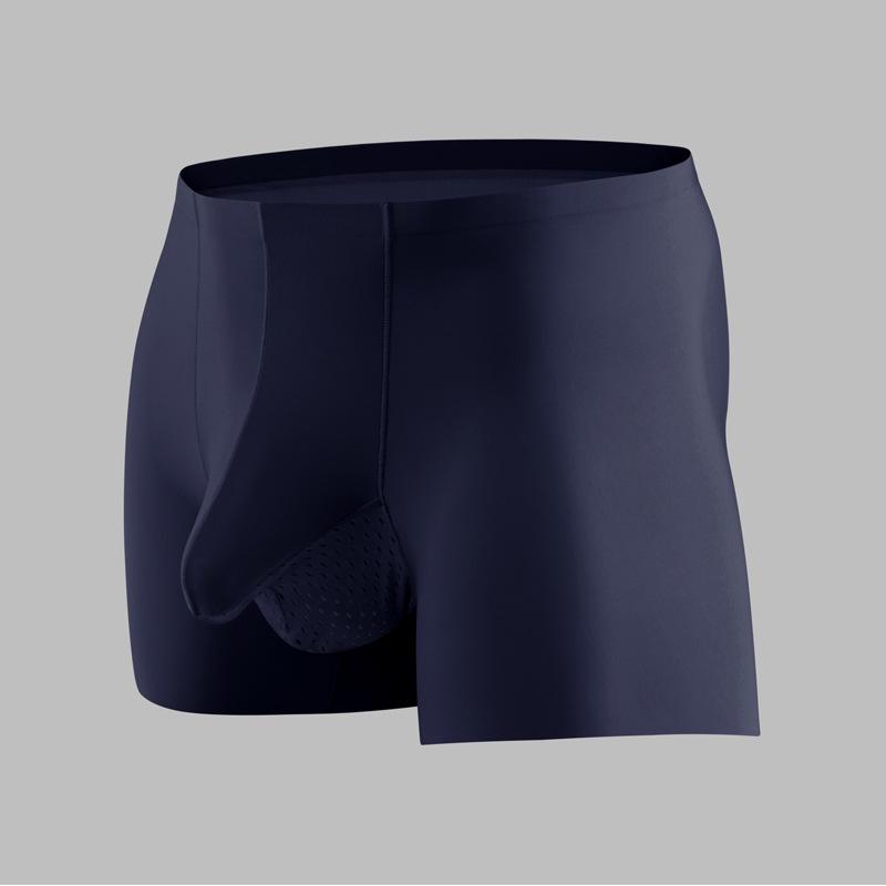 Ice Silk Gun & Balls Separation Men's Seamless Mid-Waist Boxer Briefs - Breathable & Sexy