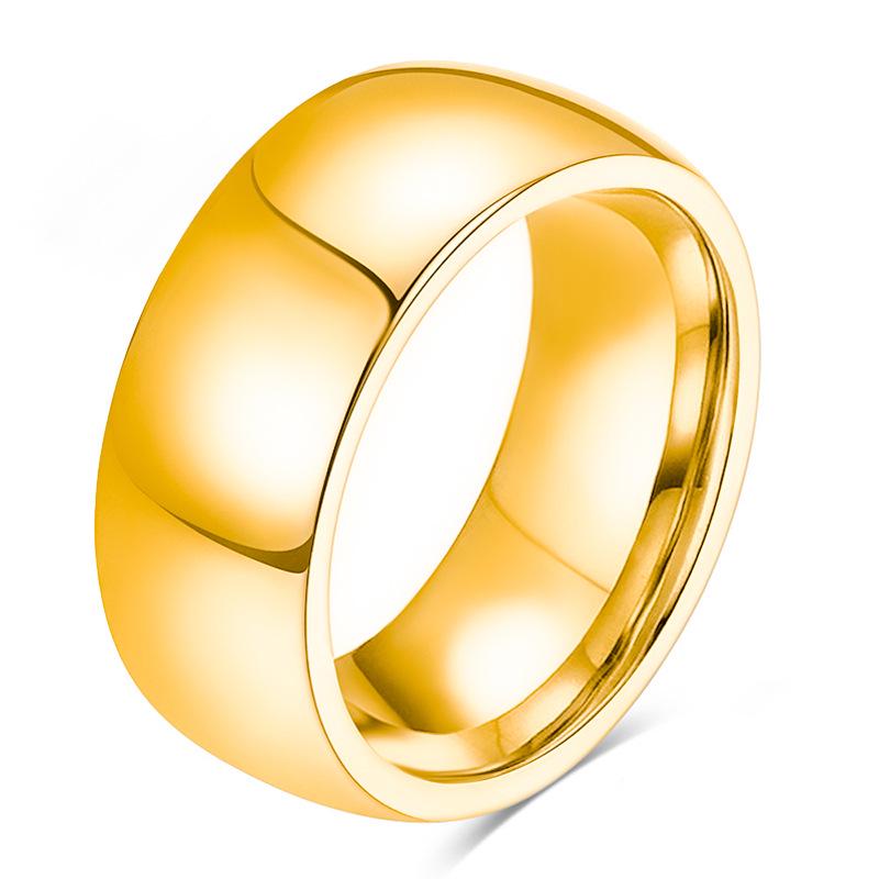 European & American Stainless Steel Mirror-Finish Titanium Steel Couple Rings Size 10