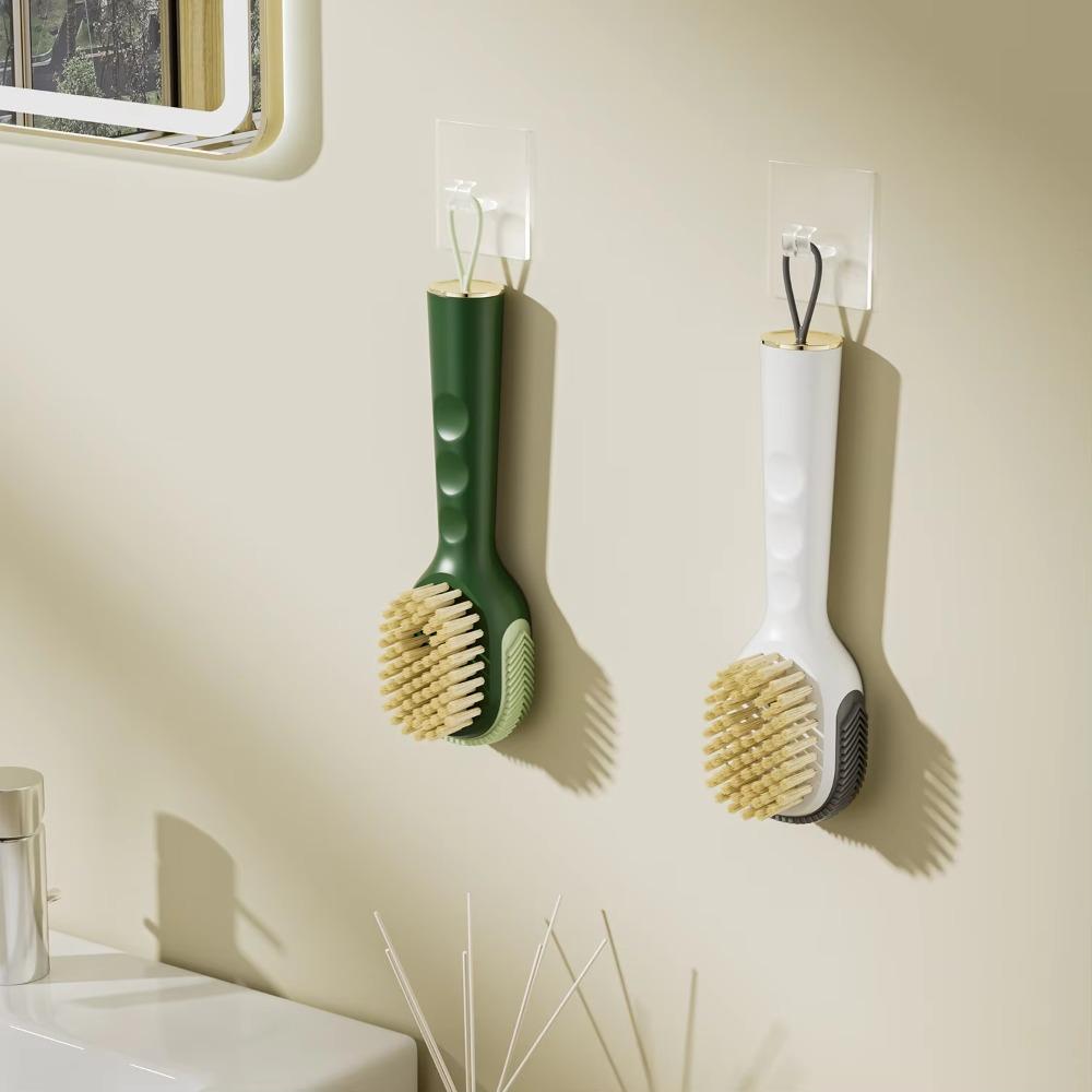 

2PCS Multifunctional Soft Bristles Brush with Lanyard Laundry Brush Liquid Shoe Brush Bathroom білий