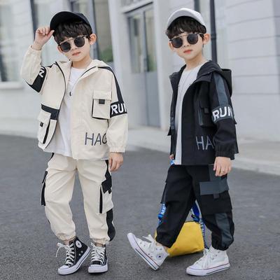 Fashion Kids Boys Two-piece Sports Suits Casual Boy Hooded Coat and Pants