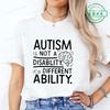 Women Autism It's Not A Disability It's A Different Ability Fashion Casual Short Sleeve T-shirt Graphic Tshirts Women T Shirts