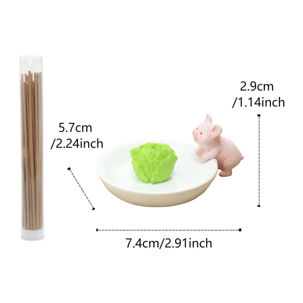 Incense Holder For Burning Animal Cabbage Resin Centerpiece Adorable Incense Burning Holder For Bedroom Yoga Room Entertainment