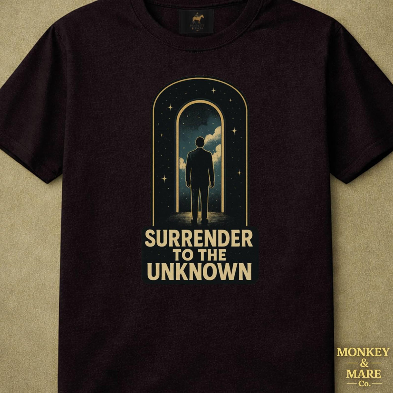 Mysterious Portal Shirt, Surrender to the Unknown, Surreal Philosophy Introspective Tee, Dreamer Gift, Surreal Universe Shirt 2XL