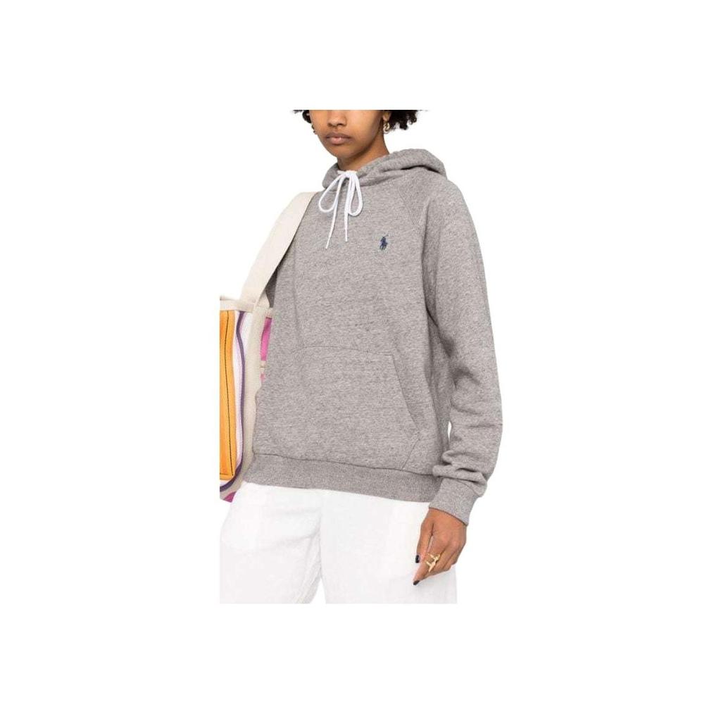 Polo Ralph Lauren FW21 Logo Embroidered Hoodie Women Hoodies Gray 211794394-003