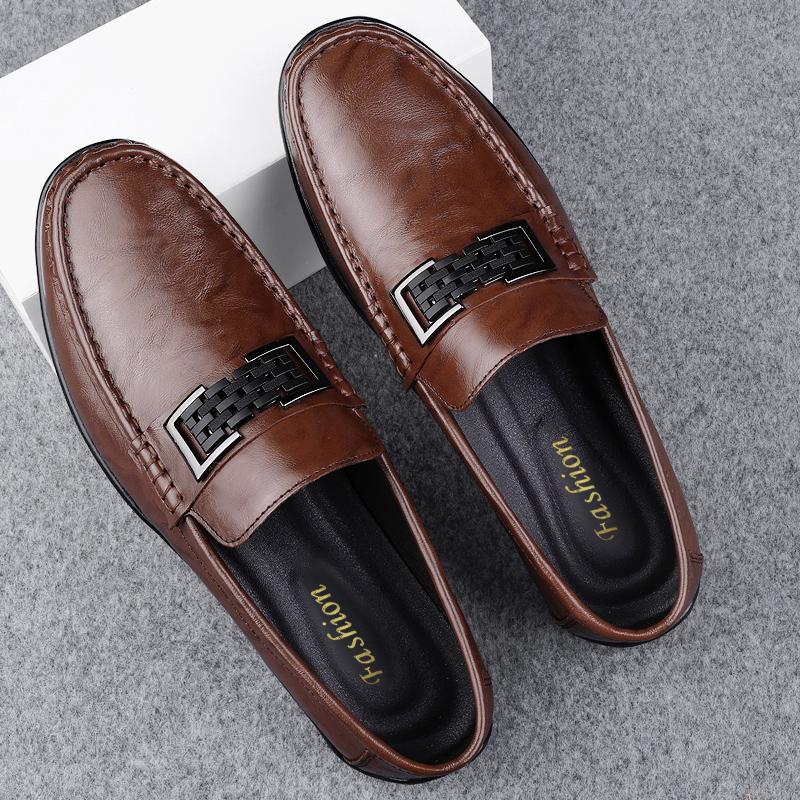 Genuine Leather Mens Loafers Slip On Flats Outdoor Casual Shoes New Arrival  Moccasins Male Leisure Walk Driving Shoes