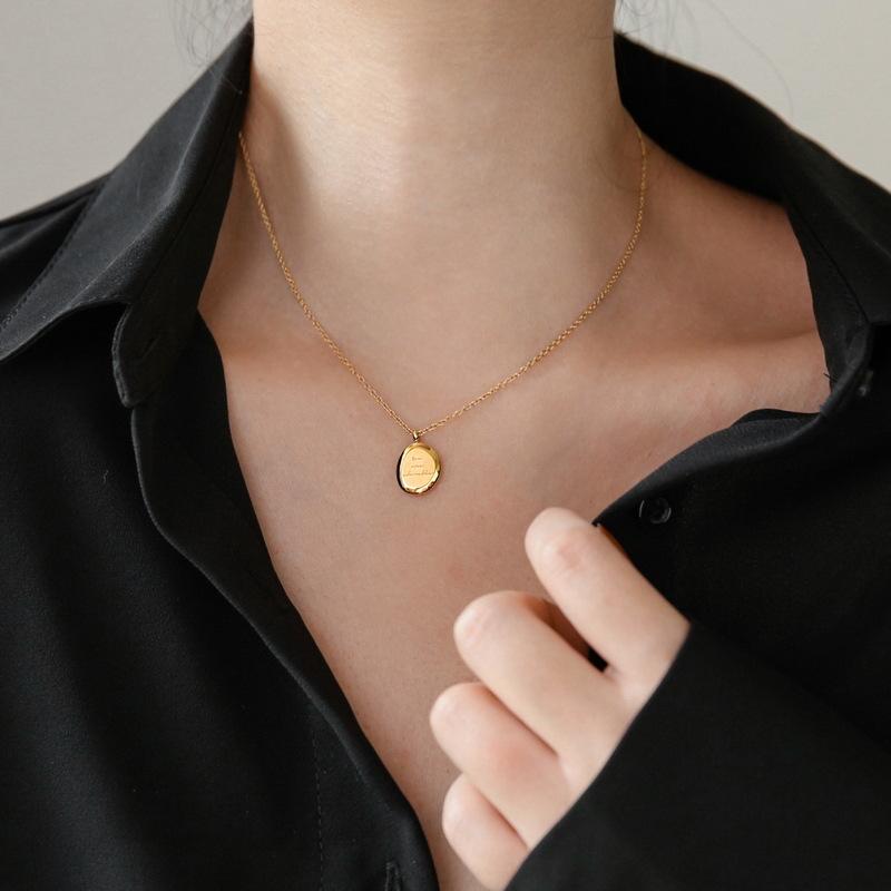 New Irregular English Letter Pendant Gold Color Stainless steel Necklace Fashion  For Women s Indelible Accessories