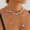 Modern Beaded Necklace with Pendant Details Choker Necklaces for Women Girls