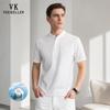 VEE KELLEN Men's Summer Stand Collar Short Sleeve Old Money Style Shirt