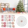Colorful Christmas Tree Party Decor Pack of 10 Christmas Flower Baubles