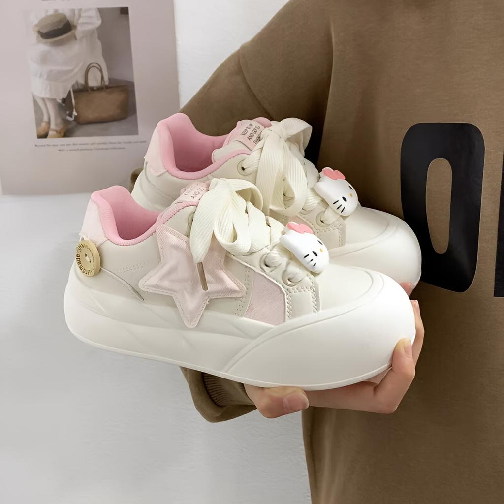 Milk Huhu Japanese Puff Shoes Autumn New Platform Niche Versatile Cute KT Cat Casual Sports Shoes