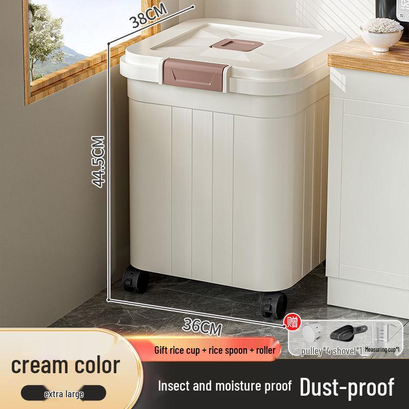 Food Grade Sealed Rice Storage Box - Insect & Moisture-Proof, Large Capacity for Grains & Cereal