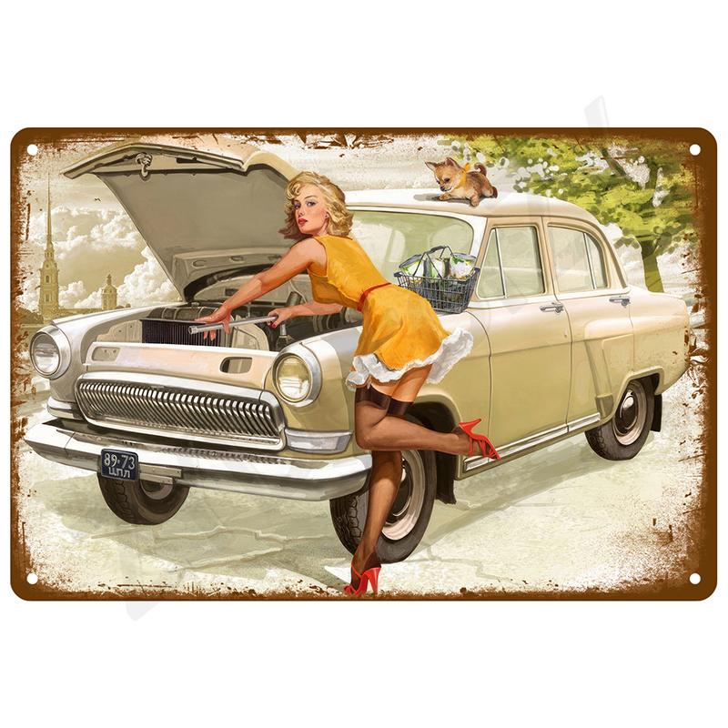 Retro Plechová Značka Vintage Kovové Značky Talíře Plakáty Interiér Domu Koupelna Nástěnné Umění Nástěnná Malba Estetický Pokoj Domácí Dekorace