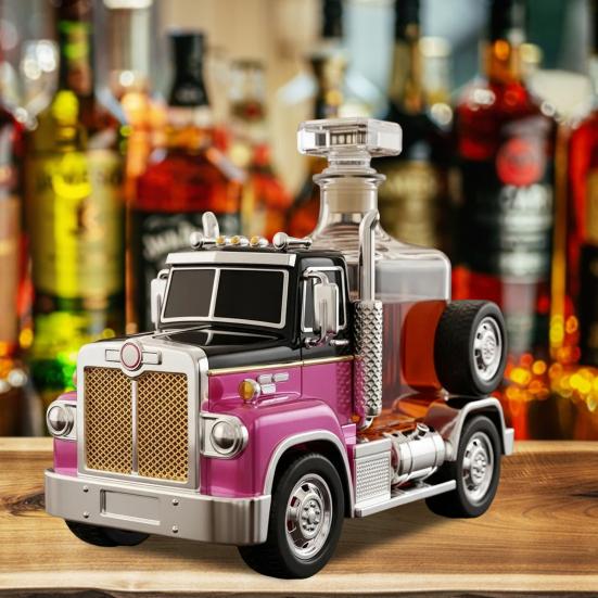 

Декантер для виски в виде грузовика Уникальный стеклянный декантер для виски, бурбона, текилы, ликера Подарок для дальнобойщиков, любителей бурбона F