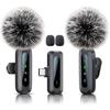 Microphone for iPhone 15-16, mini mic Wireless mic with Noise Reduction,mini Microphone LED Display -Wireless Microphones Ideal for Vlog, TikTok &