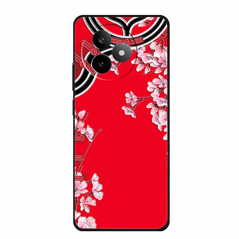 6,83" För Redmi K 80 K80 Ultra Fodral 3D Präglad Blomma Svart Silikon Mjuk Baksida Fodral För Redmi K 80 Ultra Stötsäker Fundas