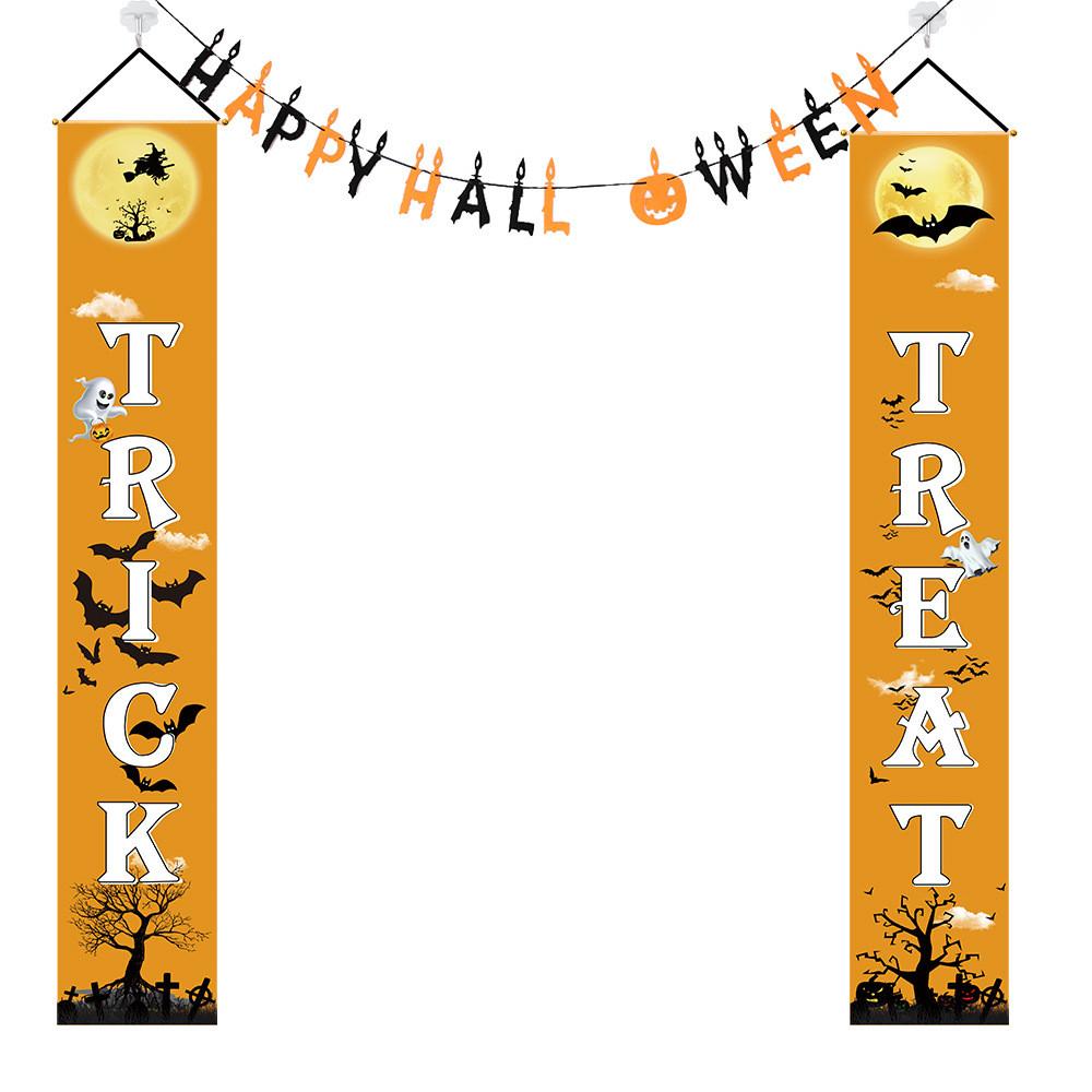 Party Halloween Creative Decoration Flags Featuring Colorful Fabric And Themes Spooky