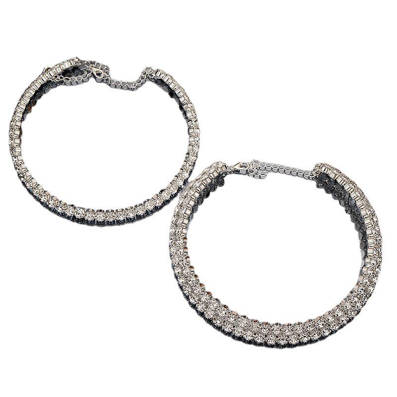 Elegant Sparkling Rhinestone Bridal Choker Necklace Set