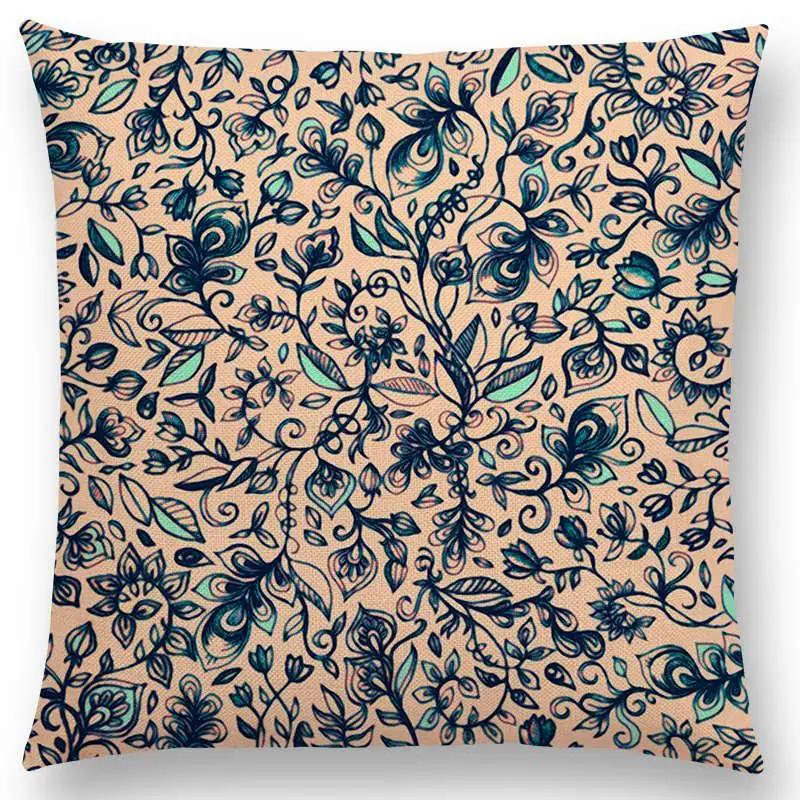 Home Decor Floral &amp; Leafy Patterns Pillow Covers Pattern Cushion Cover Suitable For Sofa Bedroom Car Pillow Cover