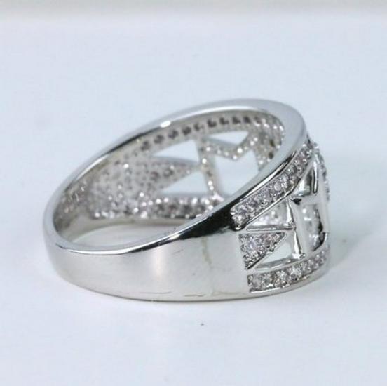 European and American Rhinestone Crystal Mum Ring
