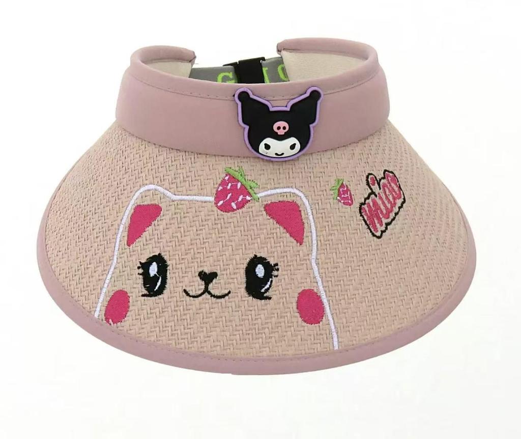 Children's Straw Sun Hat - Cartoon Baby Visor for Boys & Girls