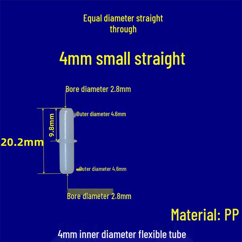 4mm Plastic Straight Air Tube Connector for Aquarium Oxygen Pumps