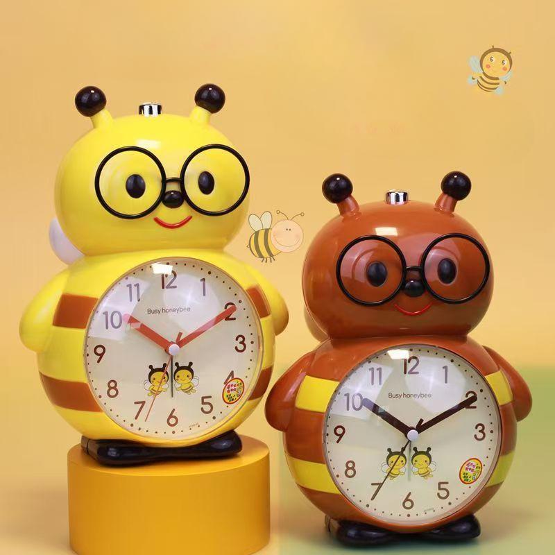 Cartoon Alarm Clock Student Uses Cute Multifunctional Silent Bedside Luminous Lazy Person Can Talk Yellow Bee Children's Alarm Clock