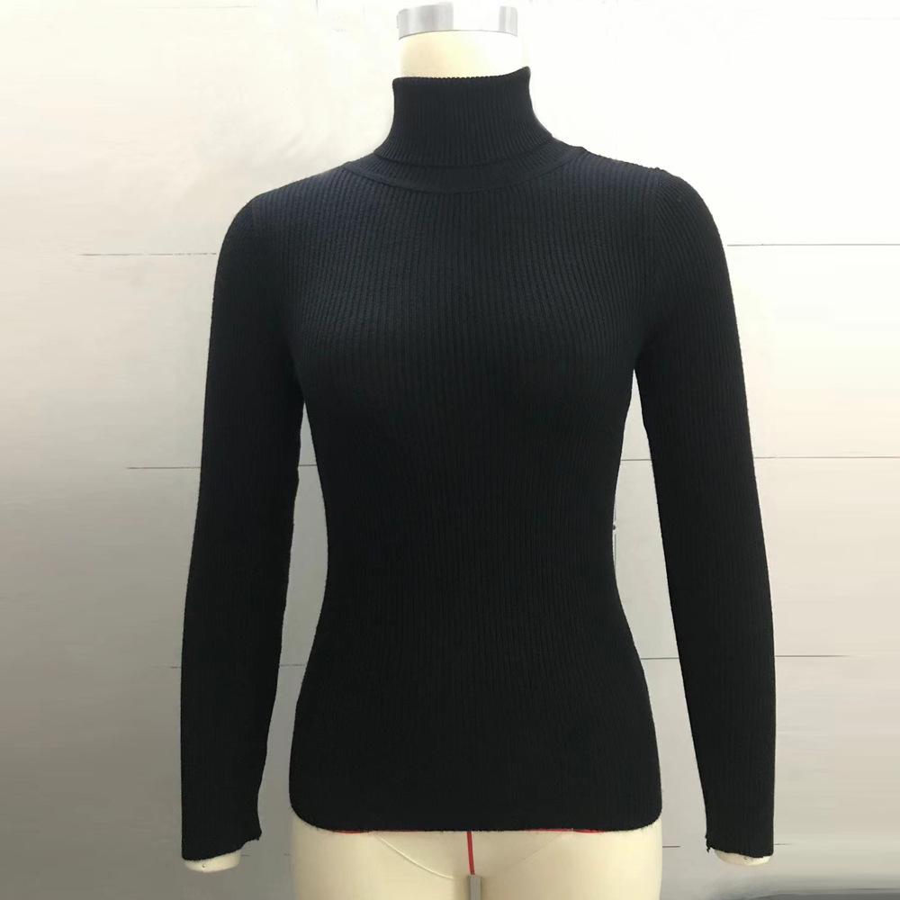 2024 Women's High Neck Knitted Pullover - Europe & America Style