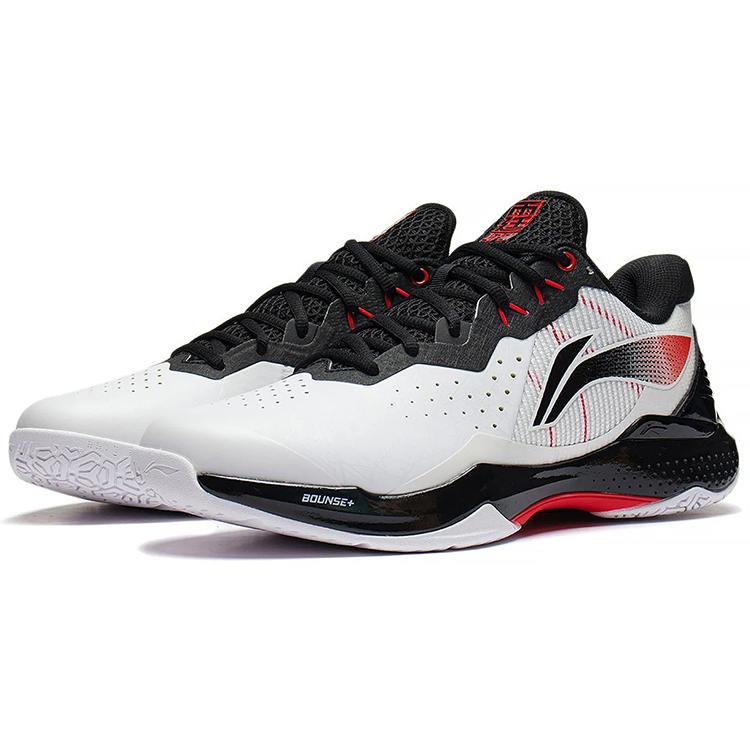 Li Ning Badminton Shoes Unisex Low top Standard White/Black AYAS018-2