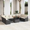 Garden Sofa Set with Storage 11 pcs Black Poly Rattan