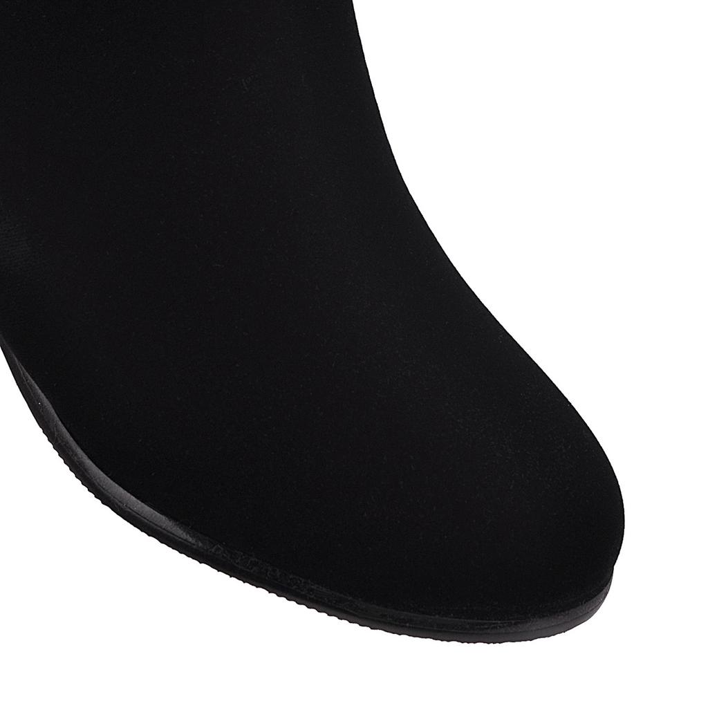 Women's High-heeled Boots Autumn and Winter Comfortable Versatile Thick-heeled Large-size Medium Boots