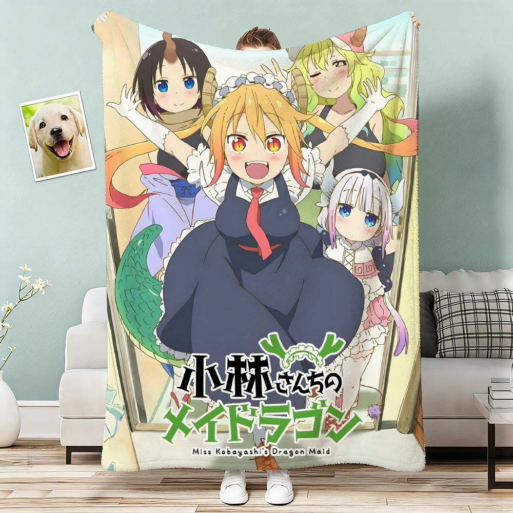 Miss Kobayashi's Dragon Maid Throw Lightweight 240g Flannel Blanket Soft Skin-friendly for Summer Cooling